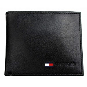 Tommy Hilfiger Men's Leather Passcase Wallet - Black